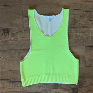 H&M Neon Yellow Sweater Knit Muscle Tank